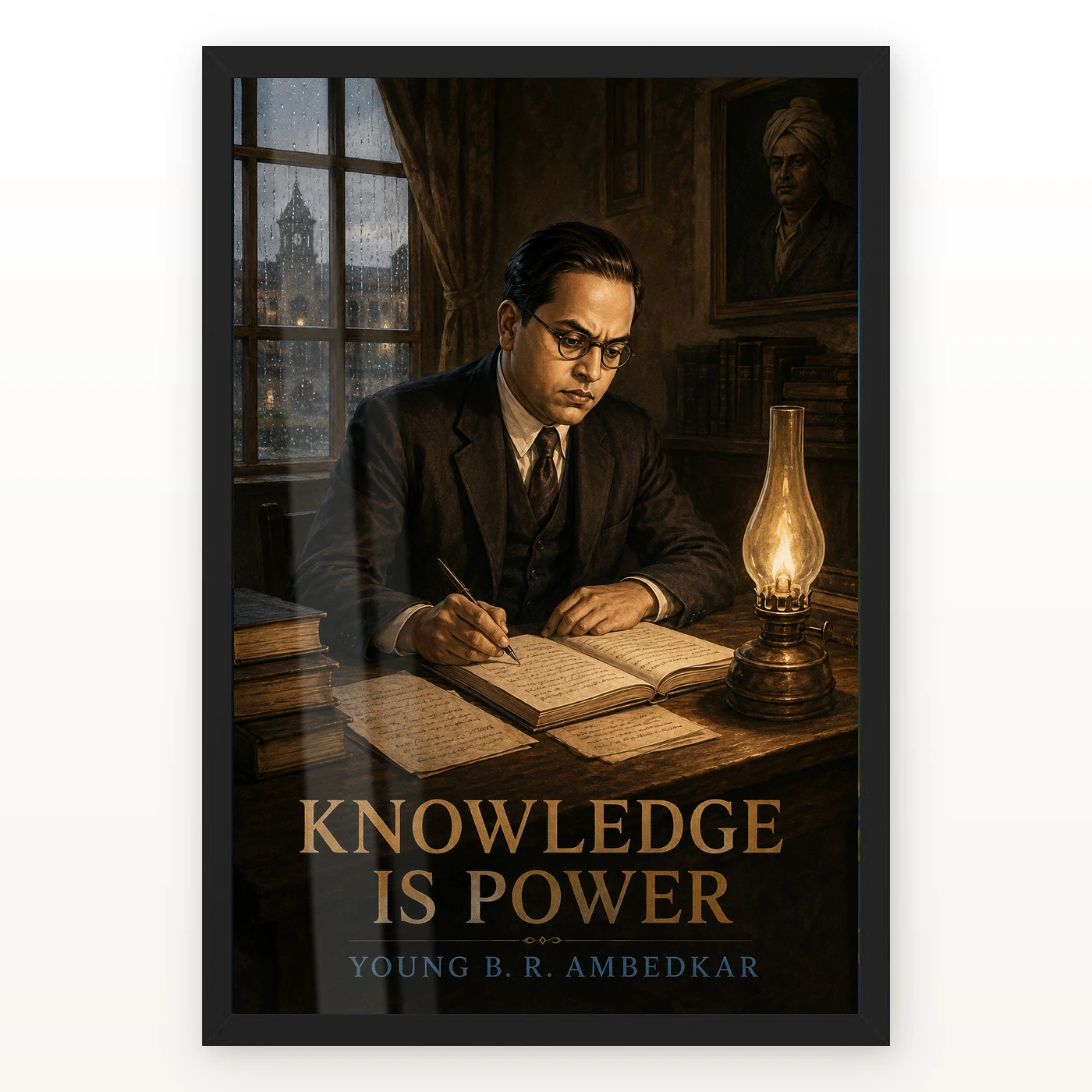 Young B. R. Ambedkar Knowledge Is Power Photo Frame Young B. R. Ambedkar Knowledge Is Power Photo Frame – premium framed wall art by GiftKida