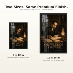 Young B. R. Ambedkar Knowledge Is Power Photo Frame 17 Young B. R. Ambedkar Knowledge Is Power Photo Frame showing early-twentieth-century young scholar scene with books, notes, rain and oil-lamp light – 8×12 and 12×18 Inch Size Guide