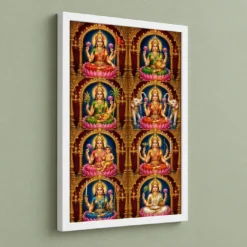 Ashta Lakshmi — Eight Forms of Wealth Frame 13 Ashta Lakshmi — Eight Forms of Wealth Frame — white frame angled wall