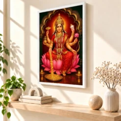 Dhana Lakshmi — Goddess of Wealth Frame 15 Dhana Lakshmi — Goddess of Wealth Frame — white frame warm console