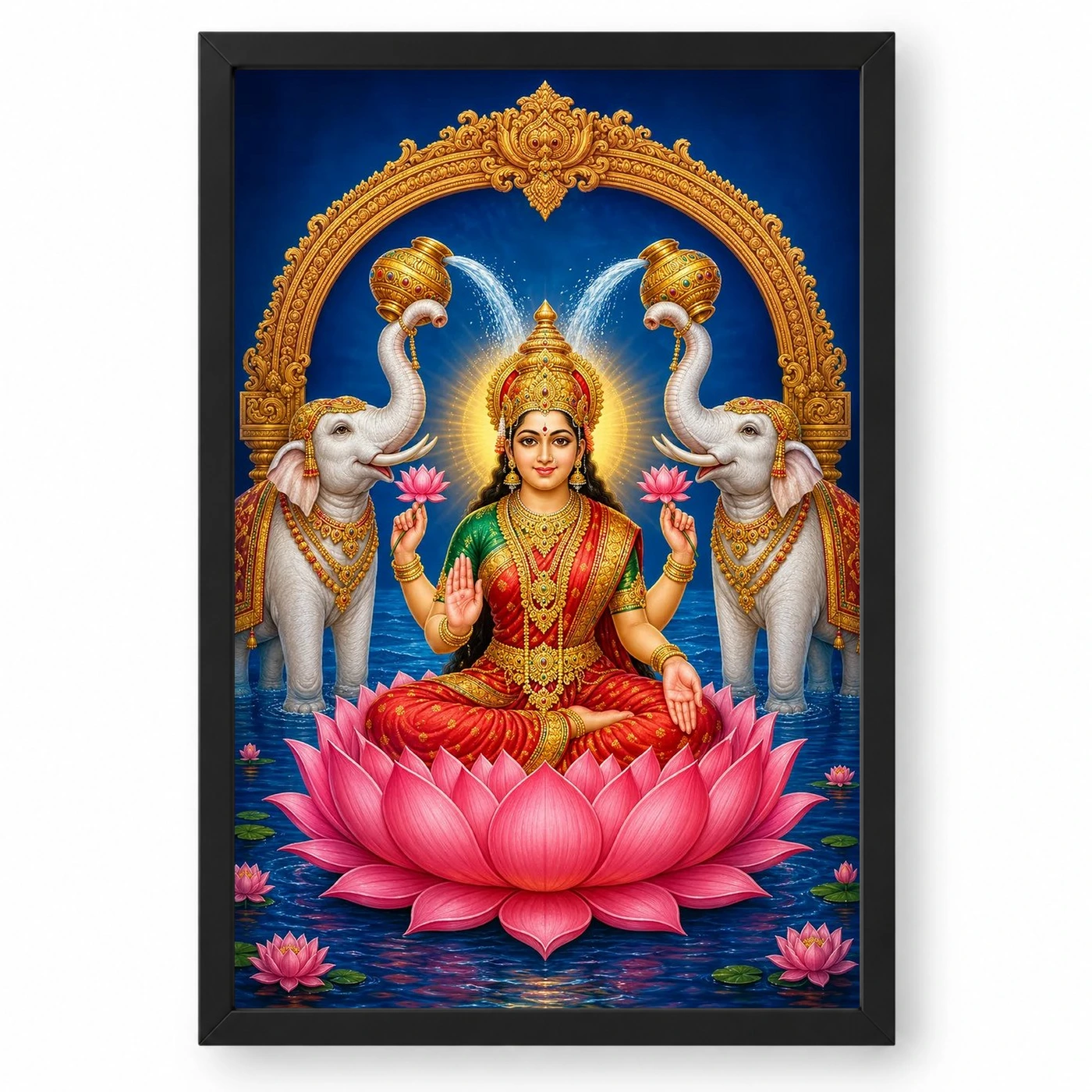 Gaja Lakshmi — Elephants of Abundance Frame 1 Gaja Lakshmi — Elephants of Abundance Frame — black frame clean