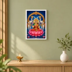 Gaja Lakshmi — Elephants of Abundance Frame 14 Gaja Lakshmi — Elephants of Abundance Frame — white frame distant wall