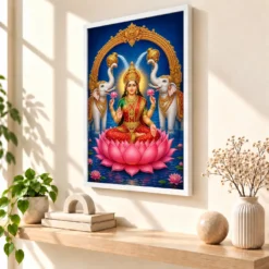 Gaja Lakshmi — Elephants of Abundance Frame 15 Gaja Lakshmi — Elephants of Abundance Frame — white frame warm console