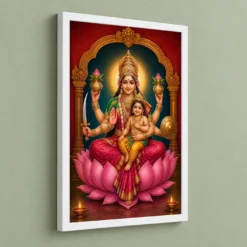 Santana Lakshmi — Goddess of Progeny Frame — white frame angled wall