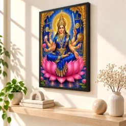 Vijaya Lakshmi — Goddess of Victory Frame — black frame console
