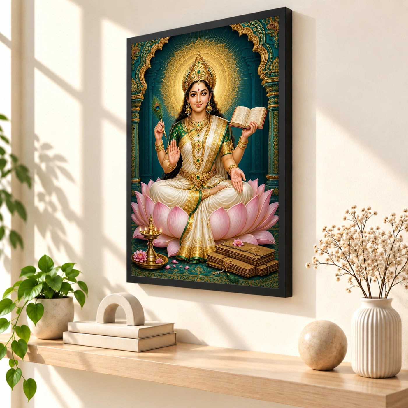 Vidya Lakshmi — Goddess of Knowledge Frame 56 Vidya Lakshmi — Goddess of Knowledge Frame — black frame