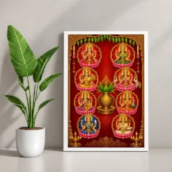 Ashta Lakshmi — Vertical Entrance Frame — white frame console