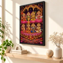 Ashta Lakshmi — Diwali Gifting Edition Frame — black frame console