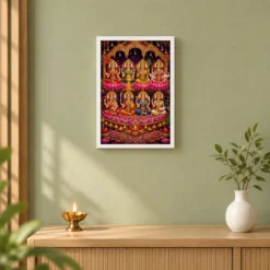 Ashta Lakshmi — Diwali Gifting Edition Frame — white frame distant wall