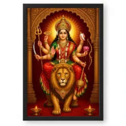 Durga Maa — Mahishasura Mardini Frame — black frame clean