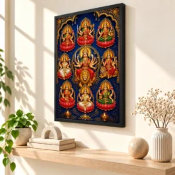 Navdurga — Nine Sacred Forms Frame — black frame console