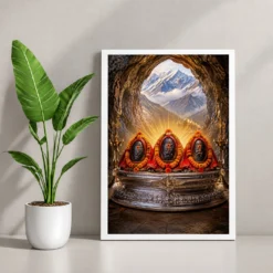 Vaishno Devi — Pindi Darshan Frame — white frame console