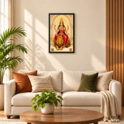 Maa Katyayani — Lion Blessings Frame 16 Maa Katyayani — Lion Blessings Frame — black frame sofa