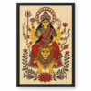 Durga — Madhubani Folk Art Frame 19 Durga — Madhubani Folk Art Frame — black frame clean