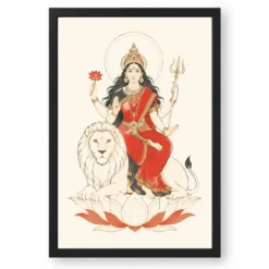 Durga — Modern Minimalist Ivory Frame — black frame clean