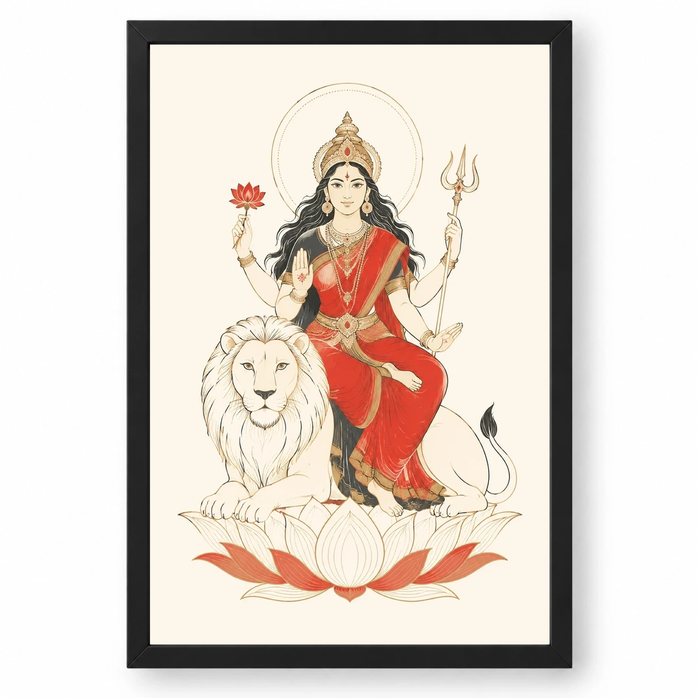 Durga — Modern Minimalist Ivory Frame 1 Durga — Modern Minimalist Ivory Frame — black frame clean