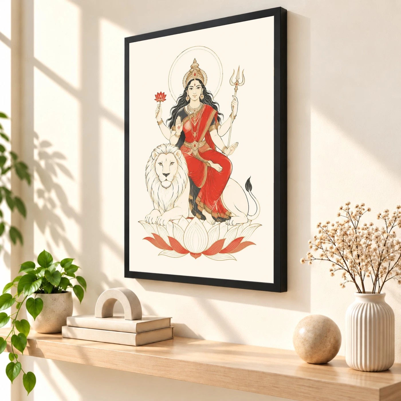 Durga — Modern Minimalist Ivory Frame 56 Durga — Modern Minimalist Ivory Frame — black frame