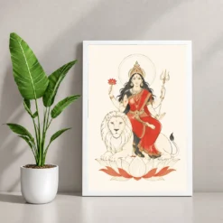 Durga — Modern Minimalist Ivory Frame 12 Durga — Modern Minimalist Ivory Frame — white frame console