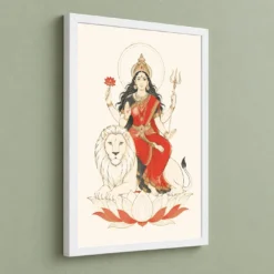Durga — Modern Minimalist Ivory Frame 13 Durga — Modern Minimalist Ivory Frame — white frame angled wall