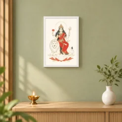 Durga — Modern Minimalist Ivory Frame 14 Durga — Modern Minimalist Ivory Frame — white frame distant wall