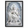 White Marble Durga — Silver Serenity Frame 18 White Marble Durga — Silver Serenity Frame — black frame clean