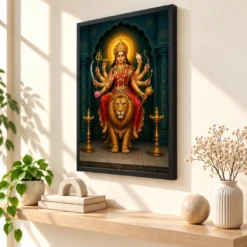 Durga — Main Entrance Protection Frame — black frame console