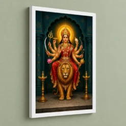 Durga — Main Entrance Protection Frame — white frame angled wall