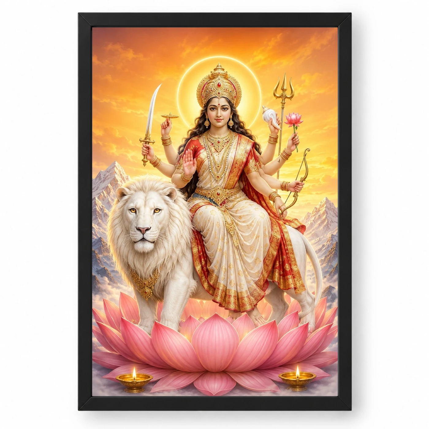Durga Maa — Himalayan Sunrise Frame 1 Durga Maa — Himalayan Sunrise Frame — black frame clean