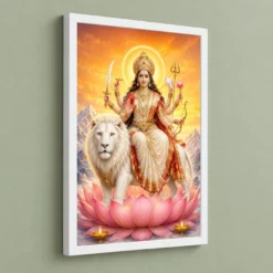 Durga Maa — Himalayan Sunrise Frame 13 Durga Maa — Himalayan Sunrise Frame — white frame angled wall