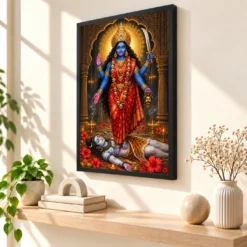 Kali Maa Temple Radiance Photo Frame — black frame console