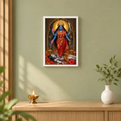 Kali Maa Temple Radiance Photo Frame — white frame distant wall
