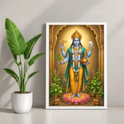 Dhanvantari Amrita Wellness Photo Frame — white frame console