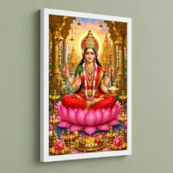 Santoshi Maa Friday Vrat Blessings Photo Frame 13 Santoshi Maa Friday Vrat Blessings Photo Frame — white frame angled wall