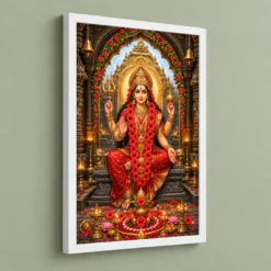 Kamakhya Devi Nilachal Shakti Photo Frame — white frame angled wall