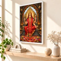 Kamakhya Devi Nilachal Shakti Photo Frame — white frame warm console