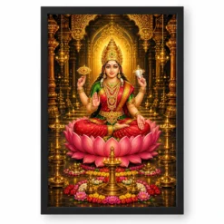 Mookambika Devi Kollur Lotus Photo Frame — black frame clean