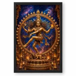 Nataraja Chidambaram Cosmic Dance Photo Frame — black frame clean