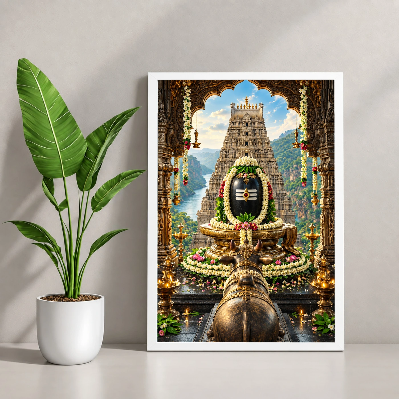 Mallikarjuna Srisailam Jasmine Darshan Photo Frame 4 Mallikarjuna Srisailam Jasmine Darshan Photo Frame — white frame console