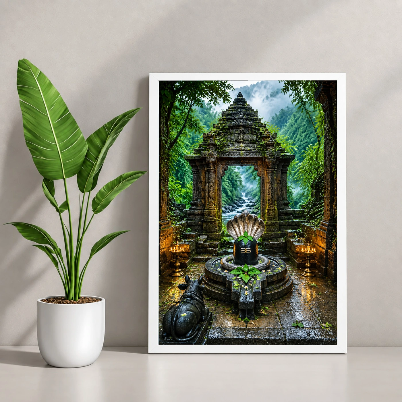 Bhimashankar Sahyadri Monsoon Photo Frame 4 Bhimashankar Sahyadri Monsoon Photo Frame — white frame console