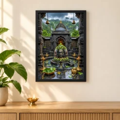 Trimbakeshwar Brahmagiri Monsoon Photo Frame — black frame pooja shelf