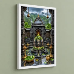Trimbakeshwar Brahmagiri Monsoon Photo Frame — white frame angled wall