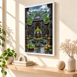 Trimbakeshwar Brahmagiri Monsoon Photo Frame — white frame warm console