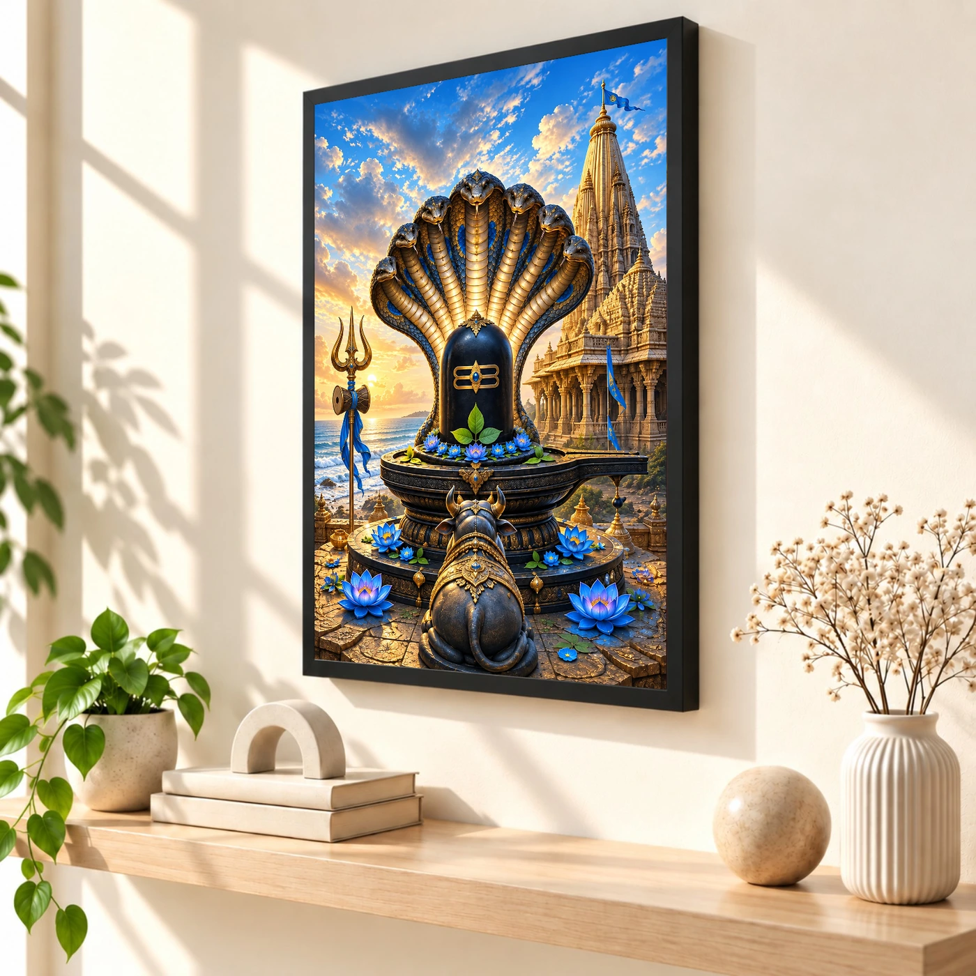 Nageshwar Dwarka Serpent Canopy Photo Frame 56 Nageshwar Dwarka Serpent Canopy Photo Frame — black frame
