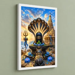 Nageshwar Dwarka Serpent Canopy Photo Frame 13 Nageshwar Dwarka Serpent Canopy Photo Frame — white frame angled wall