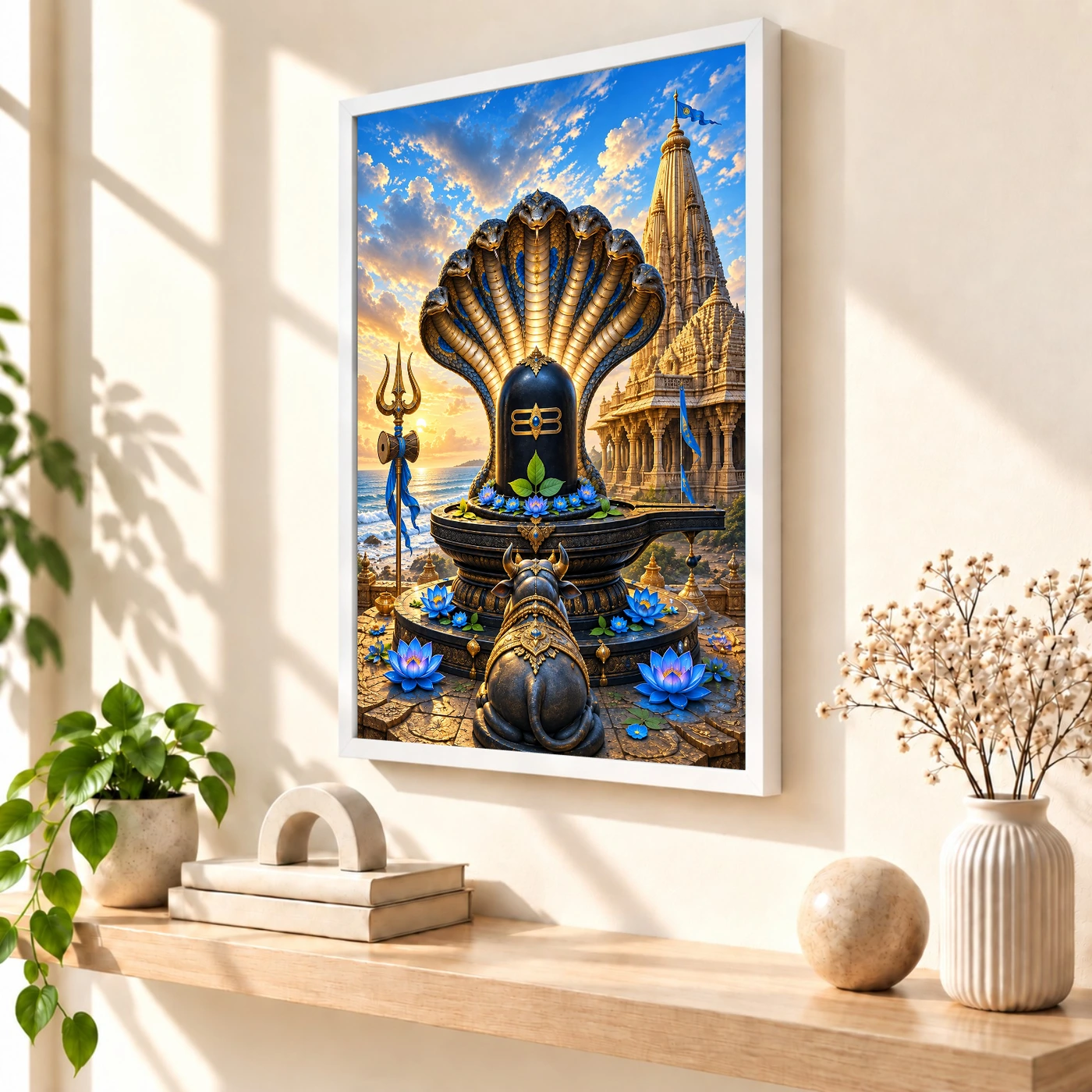 Nageshwar Dwarka Serpent Canopy Photo Frame 57 Nageshwar Dwarka Serpent Canopy Photo Frame — white frame