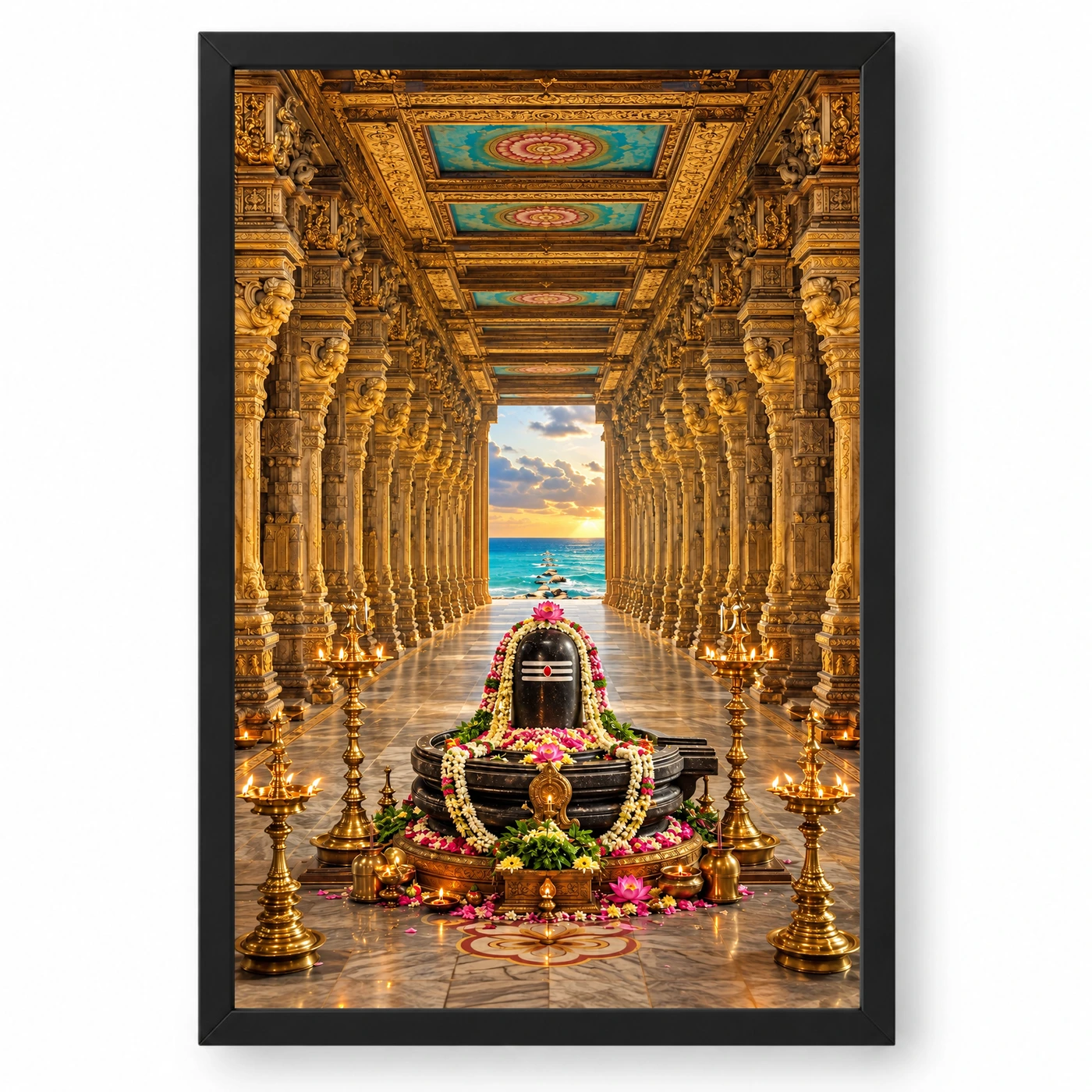 Rameshwaram Ramanathaswamy Corridor Photo Frame 1 Rameshwaram Ramanathaswamy Corridor Photo Frame — black frame clean