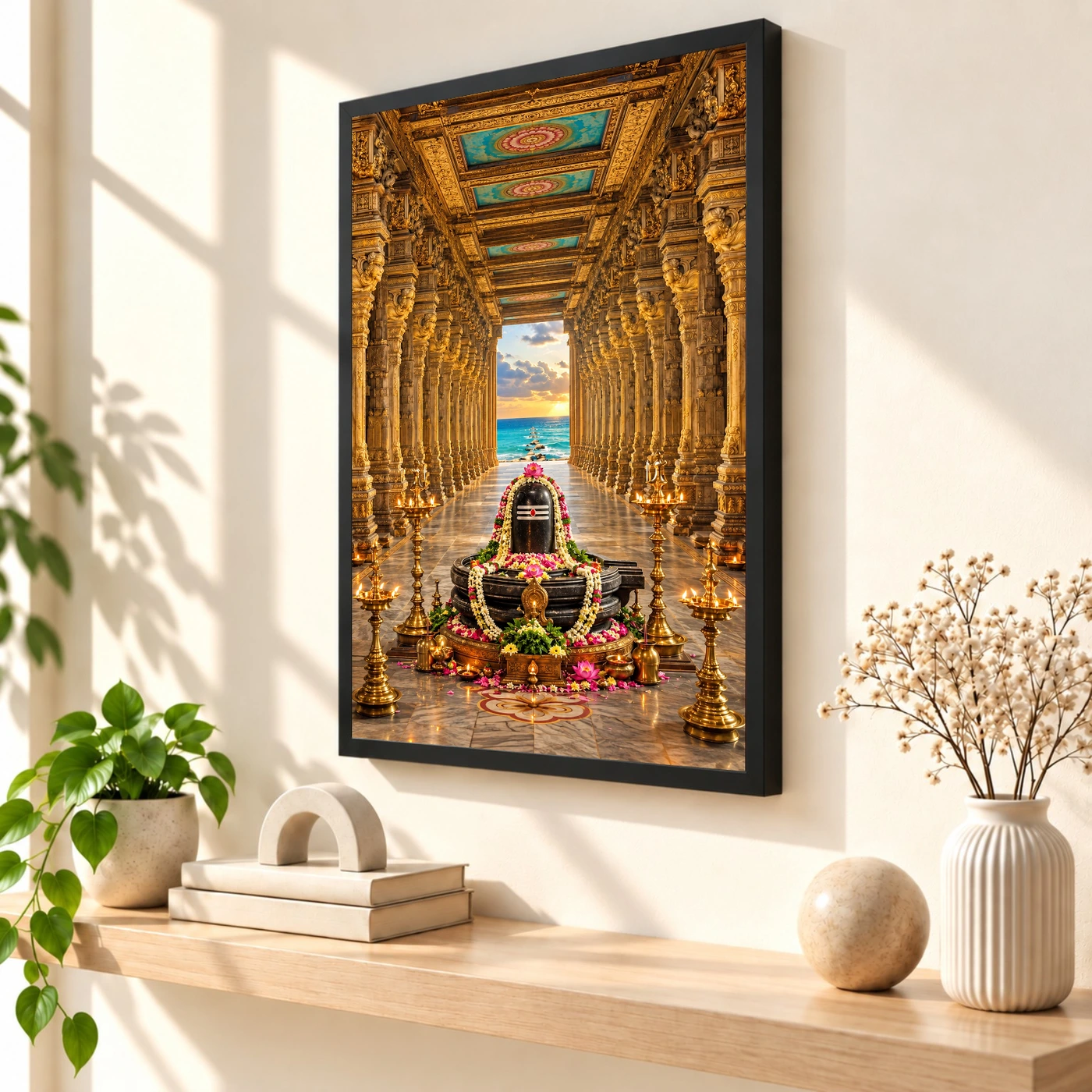 Rameshwaram Ramanathaswamy Corridor Photo Frame 56 Rameshwaram Ramanathaswamy Corridor Photo Frame — black frame