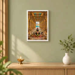 Rameshwaram Ramanathaswamy Corridor Photo Frame 14 Rameshwaram Ramanathaswamy Corridor Photo Frame — white frame distant wall