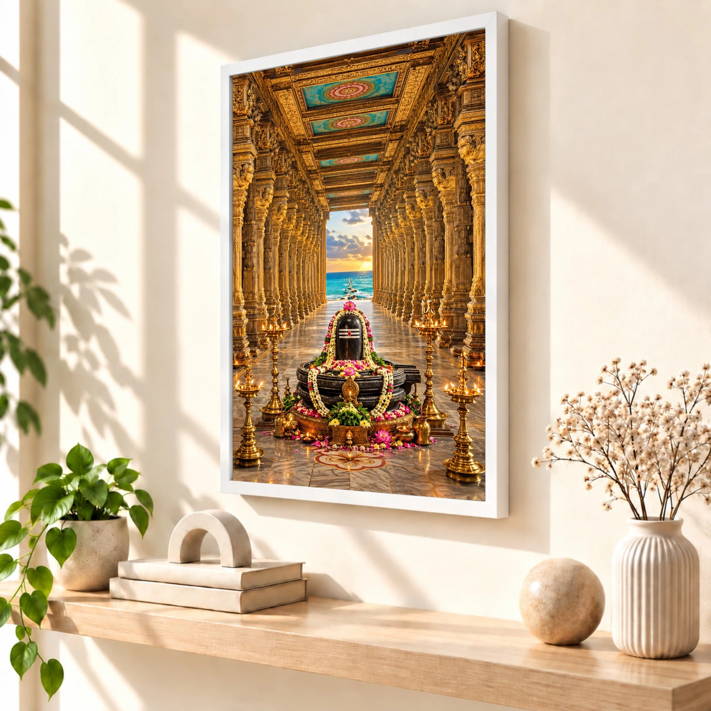 Rameshwaram Ramanathaswamy Corridor Photo Frame 57 Rameshwaram Ramanathaswamy Corridor Photo Frame — white frame