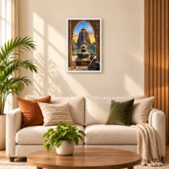 Lingaraj Ekamra Kshetra Dawn Photo Frame — white frame sofa